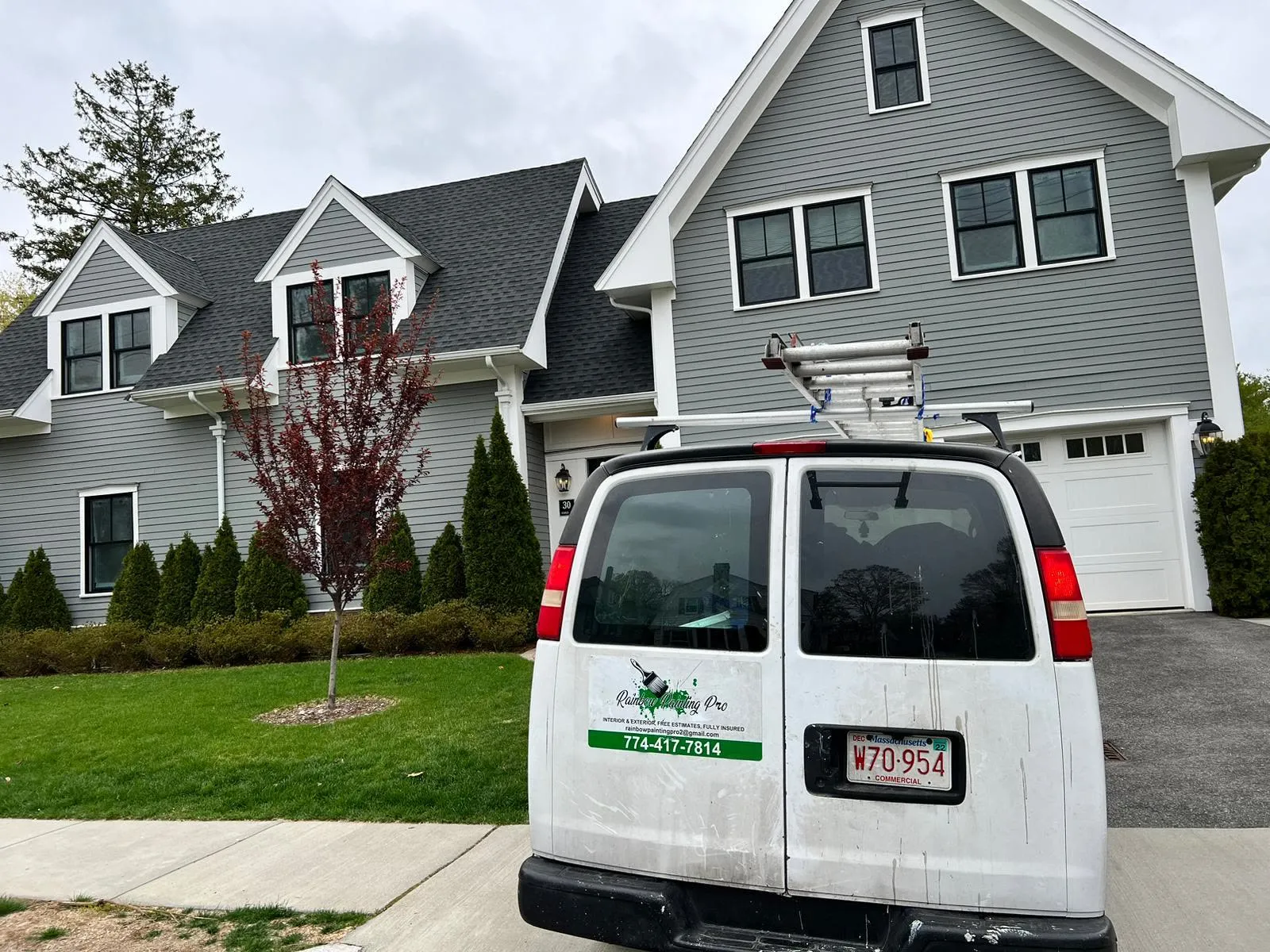 Rainbow Painting Pro crew at a managed property in Massachusetts